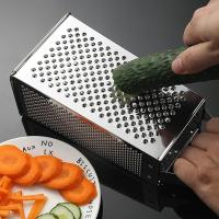 Práctico rallador de acero inoxidable 4 en 1, utensilios de cocina, cepillo multifuncional para ajo y jengibre, picador de cocina y verduras - details 5