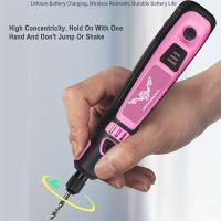 Conjunto de 15 piezas de Mini Amoladora Eléctrica Rosa JENABOM, Herramienta Rotativa Recargable por USB con Brocas Intercambiables y Bandas de Lijado, Diseño Inalámbrico para Acabado de Muebles DIY y Artesanía Detallada, Set de Amoladora - details 3