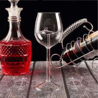 Copa de vino con forma de tiburón, whisky, champán, colas de cristal, decoración de cena, copas de flautas para fiesta, 2 uds. - details 0