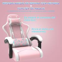 Silla de Juegos Ergónómica Silla de Oficina con Masajeador Carga de 150kg Ajustable Altura - details 29