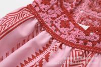 Nueva ropa de mujer, estilo europeo y americano francés retro impresión gancho costura diseño sentido vestido de punto falda de mujer - details 10