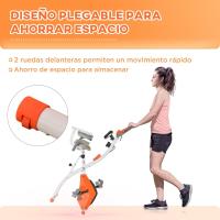 Bicicleta estática plegable regulable en altura, resistencia magnética ajustable, bicicleta de ejercicio con pantalla LCD y asiento con respaldo, sensor de pulso, 105x48x118 cm - details 6
