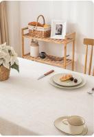 Inyahome - Manteles de algodón blanco de alta calidad, manteles de lino suave para fiestas, cafetería y cocina, elegante Navidad - details 1