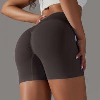Crossover mujeres deporte gimnasio entrenamiento correr cintura alta Yoga Push Up cadera sin costuras Fiess Shorts - details 18
