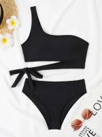 Conjunto de bikini de un hombro, trajes de baño, trajes de baño, ropa de playa sexy 2025 con relleno suave para mujer - details 13