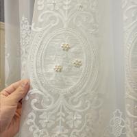 Cortinas de Dormitorio, 2 Piezas,Cortina bordada decorativa para Salón Habitación, Blanco - details 10
