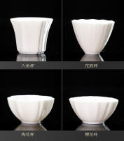 Porcelana blanca Kung Fu Dehua de jade gordo de oveja de alta gama con posavasos, té de degustación de té, taza individual, taza maestra - details 3