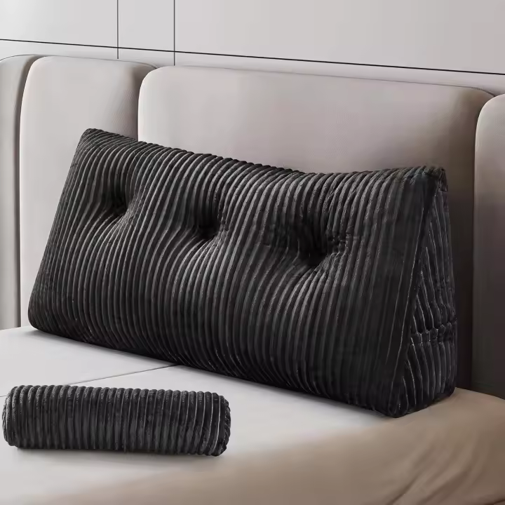 Cojín de Lectura Triangular Almohada de Apoyo Lumbar Suave Bolster para Posición de Sofá de Cama - 1