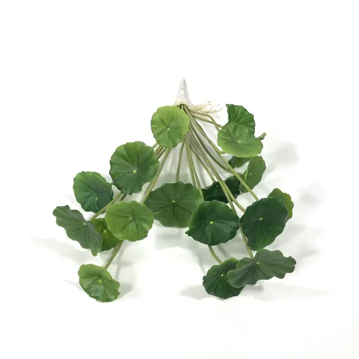 Plantas de loto artificiales creativas de 18 hojas, simulación de tacto Real verde, hojas verdes, accesorios para fotos, plantas de bonsái de imitación de plástico, regalo - 1