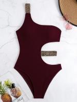 Traje de Baño de Hombro Único para Mujer 2025 Traje de Baño de Una Pieza con Diseño Hueco - details 11