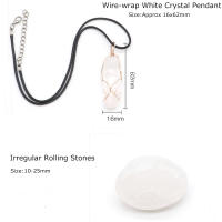 Pulsera de piedra triturada colorida Natural de 7 Chakras, colgante de punto de cuarzo transparente, piedras preciosas Reiki, conjunto de cristales curativos, regalos de Adorno - details 2