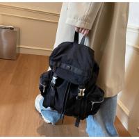 Mochila con cordón para exteriores de estilo coreano, mochila deportiva de nailon de viaje de Color sólido, bolso de hombro impermeable para senderismo de gran capacidad - details 17