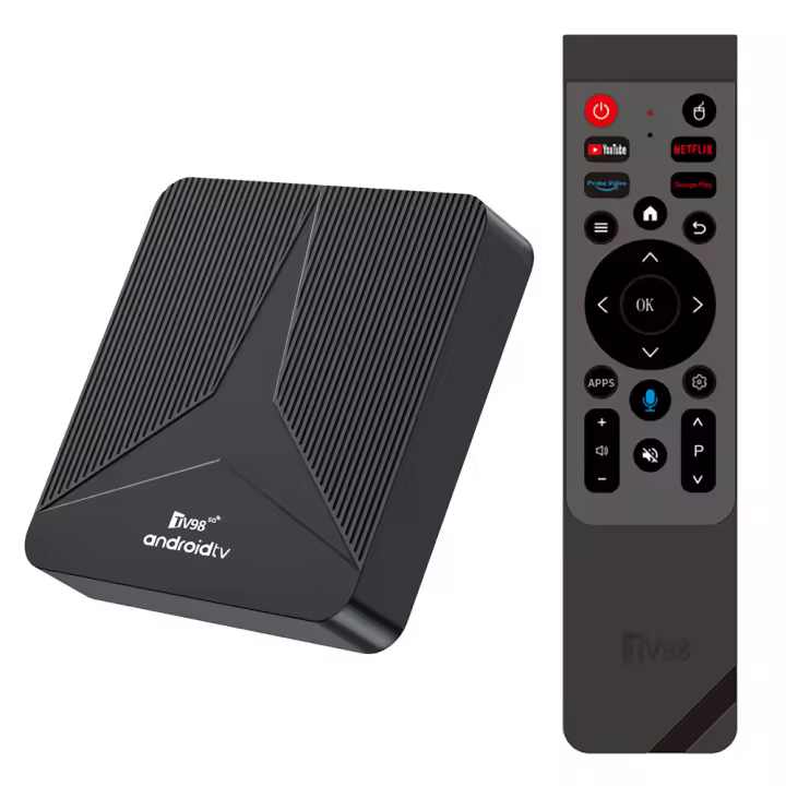 Android 14 TV Box Reproductor de Medios con Voz 2GB RAM 16GB ROM 4K LAN Wifi6 BT 5.0 - 1