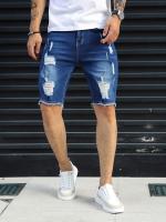 Pantalones Cortos De Mezclilla Rasgados Para Hombre, Pantalones De Mezclilla Desgastados De Estilo informal Para Verano - details 8