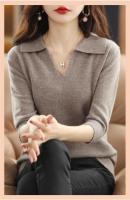 Suéteres de Punto para Mujer Ropa Cálida de Moda, Suéter Informal de Manga Larga con Cuello en V, Top Holgado, Otoño e Invierno, Novedad de 2025 - details 8