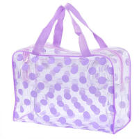 Bolso De Maquillaje Para Mujer Transparente Con Puntos Impermeable De PVC Bolso Portátil De Almacenamiento Para Cosméticos Y Toallitas Bolsa De Baño Para Mujeres - details 1