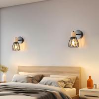 Luz de Pared de Metal Goeco Diseño de Aplique de Pared Industrial Lámpara de Pared Decorativa Ajustable de Madera Eficiencia Energética Iluminación Interior Decorativa - details 6