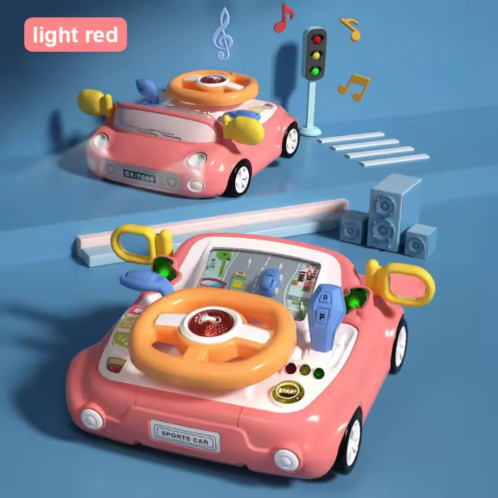 Juguete eléctrico para bebé, simulador de conducción, volante, cochecito, juguetes educativos tempranos para niños de 0 a 36 meses, regalo para niños pequeños - 1