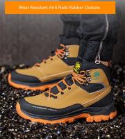 Zapatos De Seguridad Para Hombre, Zapatillas De Seguridad Impermeables Para El Trabajo, Botas Altas, Zapatos De Trabajo Antipinchazos, Zapatos De Trabajo Con Punta De Acero Con Protección - details 14