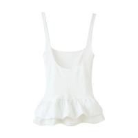 PB & ZA 2025 novedad de verano Costuras holgadas cuello cuadrado casual versátil camisola simple tops ropa de mujer - details 4