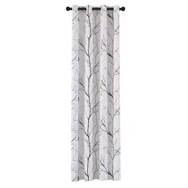 Cortinas opacas estampadas, cortina aislante y ahorradora de energía con diseño Floral - 1