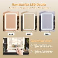 Mesa de Maquillaje LED Regulable Vanity con 2 Cajones y 4 Estantes Estante Inferior - details 11