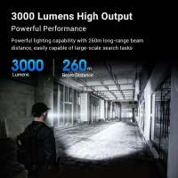 NEXTORCH P84 Linterna Táctica de Alta Potencia con Luces de Señal Rojo/Azul Omni-Direccionales 3000 Lumens 260m Distancia de Haz Aluminio Totalmente Recargable Ultra-Duro Cerámica Nano Ventana Rompedora - details 2