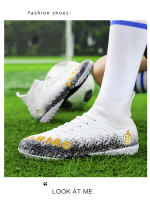Zapatos de fútbol de marca para hombres, botas de fútbol de tobillo alto, hierba antideslizante al aire libre, zapatillas de deporte de partido de entrenamiento Multicolor, TF/FG - details 25