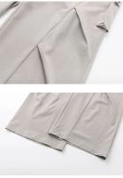 Pantalón plisé con bolsillos laterales para hombre, informal, color liso, recto, con cintura elástica, amplio, en soie glacée, pantalon diario - details 12