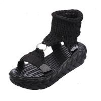 Zapatillas tejidas ligeras de suela gruesa de gran tamaño para mujer, nuevas sandalias casuales de punta redonda de lana. - details 10
