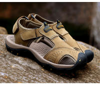Sandalias clásicas de cuero genuino para hombre, zapatos transpirables de cuero de vaca, sandalias romanas suaves para exteriores, Verano - details 12
