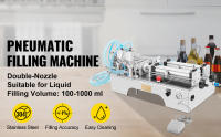 SucceBuy Máquina neumática de llenado de líquidos de 100-1000 ml, llenadora de botellas con boquillas dobles para jugo y líquido - details 0