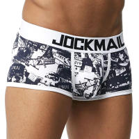 Marca JOCKMAIL, bragas masculinas, Boxers transpirables, ropa interior de algodón para hombres, bolsa convexa en U, calzoncillos sexis con estampado de hojas, pantalones cortos para el hogar - details 9