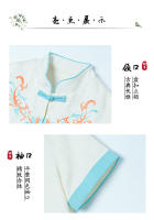 Vestido de Recitación de Poesía de Verano Hanfu para Niños Traje Antiguo Chino con Falda de Cara de Caballo Conjunto de Ropa y Zapatos - details 4