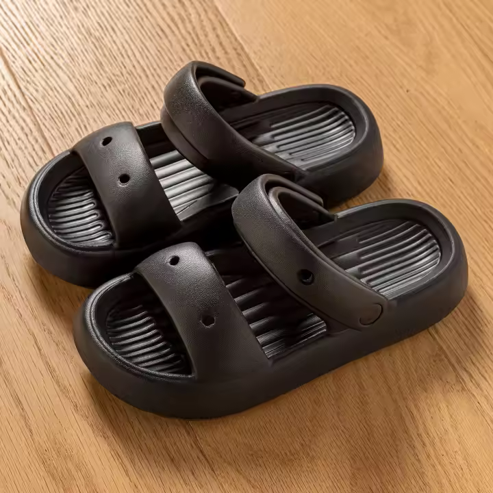 Sandalias de Doble Correa DIY para Mujer Suela Gruesa, Impermeables, Estilo Playero para Verano al Aire Libre - 1