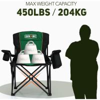 Silla de Camping Plegable - Grande Silla de Pesca Portátil con Reposabrazos Portabebidas - para Acampada Jardín Playa Pesca - hasta 204 kg - details 4