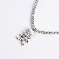 Collar con colgante de calavera de hip-hop exagerado para mujer, cadena de borla de Metal de hip-hop, cadena de clavícula - details 9