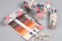 Estuche de tela de colores para lápices, bolsa de almacenamiento para cosméticos, rollo de lápices, suministros escolares, 12/24/36/48/72 agujeros - details 8
