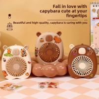 Regalos creativo lindo ventilador de capibara Color sólido portátil Mini ventilador de capibara duradero con pegatina de dibujos animados ventilador de mano de viaje - details 13