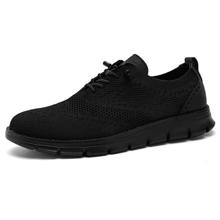 Nuevos zapatos ligeros con cordones casuales para hombres mocasines transpirables tejidos con mosca para hombres. - 1