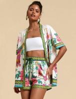 Conjunto de Verano para Mujer 2025 Blusa Estampada y Shorts Ajustados Moda Europea - details 8