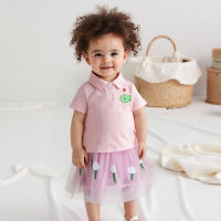 Pudcoco, trajes de verano de 2 piezas para niños y niñas, Tops con estampado de campo de Golf de solapa de manga corta, conjuntos de falda de tul de corte A 6M-4T - details 5