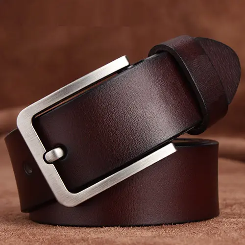 Cinturón de cuero genuino para hombre, hebilla retro, cinturón de piel de vaca versátil, 125 cm, regalo para hombre - 1