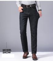 Nuevo clásico jeans stretch, hombres, negro y azul, casual slim jeans, moda, negocios, pierna recta, desgaste, pantalones - details 11
