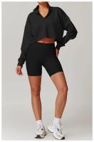Pantalones cortos deportivos de cintura alta para Fitness, pantalones cortos de Yoga, ajustados, transpirables, de cinco botones - details 17