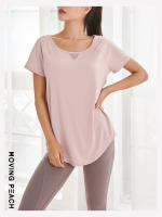 Camiseta Moving Peach para mujer, Top de malla para correr, camiseta transpirable de manga corta para Fitness, moda FTT - details 6