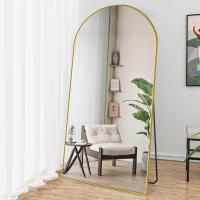 Cuerpo Entero Curvado, Espejos Grandes de Pared con Marco de Aluminio 161 x 52 cm, Espejo de Pie Inclinado o Colgante para Salón, Dormitorio, Entrada, Negro - details 18