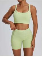 Conjunto deportivo USTADO de 2 UDS Yoga TRE para mujer, sujetador de entrenamiento transpirable Fiess, camiseta corta de manga larga para gimnasio, parte inferior ajustada para acampar - details 34