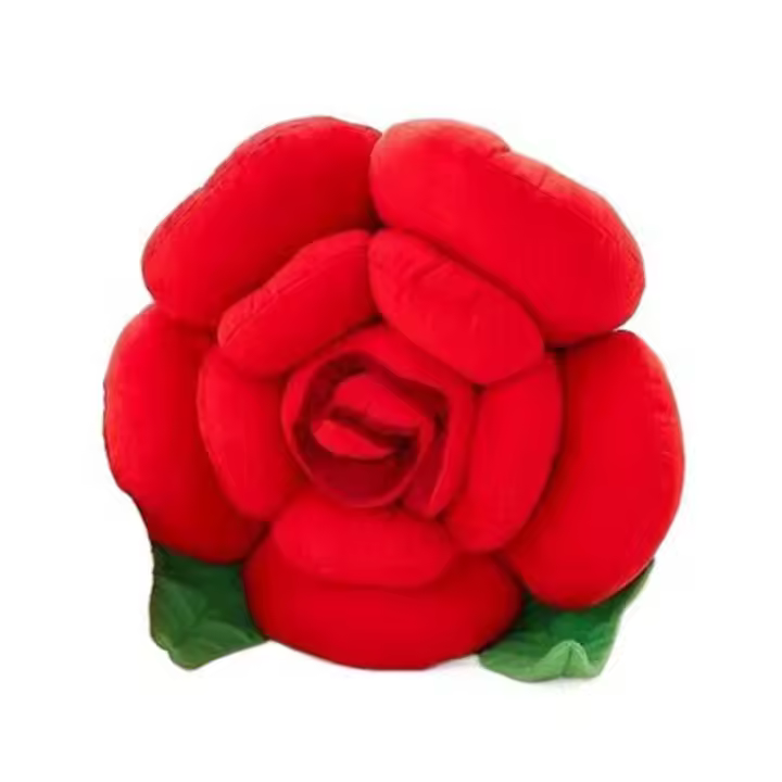 Almohadas románticas con forma de rosa en 3D, cojines de gran tamaño con forma de flor, cojín suave estilo INS para decoración del hogar - 1