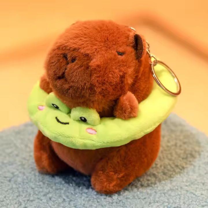 Juguete de Peluche de Capybara Pequeño con Capucha de Alas Muñeco de Capybara de Simulación de Piel - 1